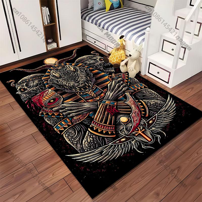 Ancient Mythical Powerful Dark Imagery Carpet Yoga Living Room Room Decor Children's Crawling Mat Doormat Area Rug Games Mat