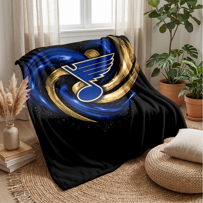 St. Louis BluesBedruckte Flanelldecke Gemütliche Hautfreundliche Warme Überwurfdecke für Sofa Bett Innenbereich Tägliche Nutzung