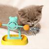 Interactive Cat Turntable Toy Set - Windmill Track Balls + Teaser Stick, Scratch-Proof & Durable, Perfect for Kitten Indoor