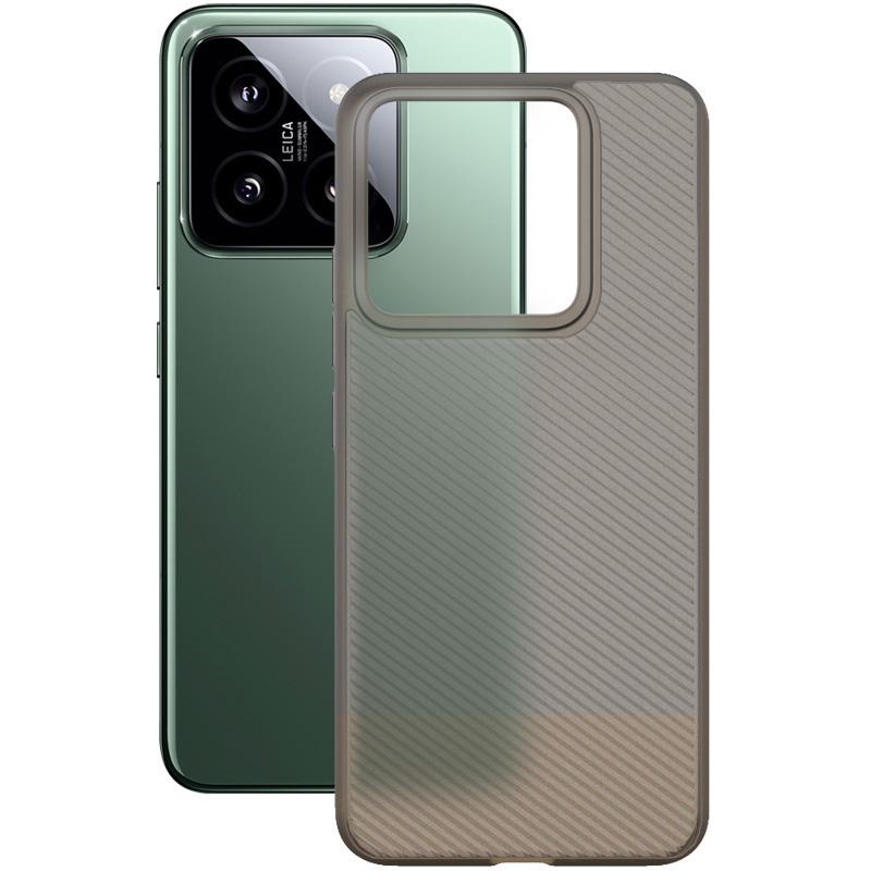 

IMAK For Xiaomi 14 Case 0.7mm Ultra Thin Ripple Texture PP Phone Cover Transparent Black