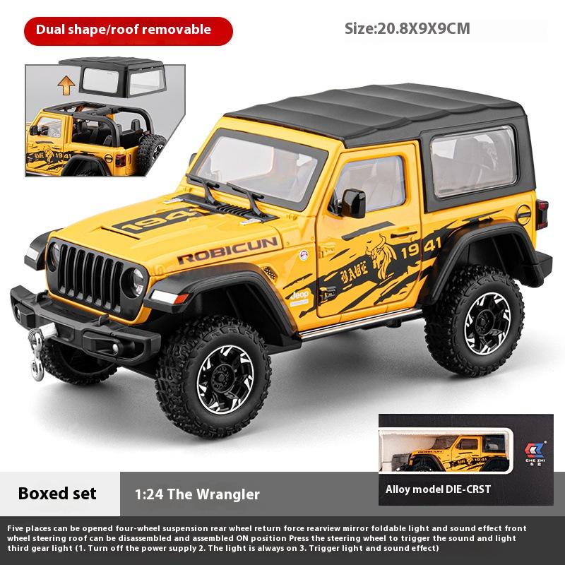 1/24 Jeep Dual-form Alloy Model, Cool Sound and Light, Four-wheel Shock Absorption, Exquisite Desktop Ornaments