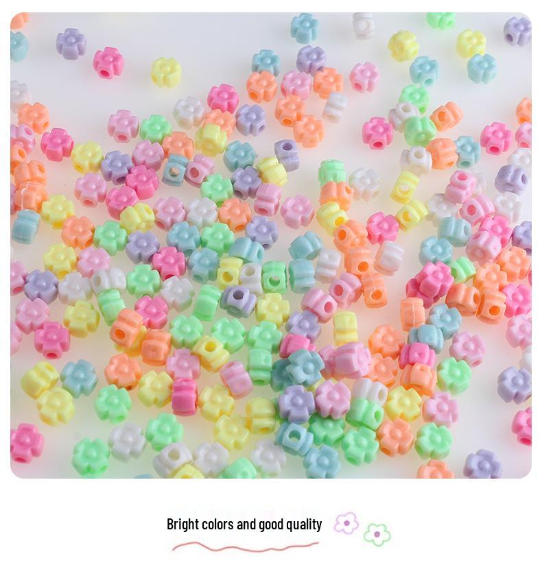 Spring Flower Buttons: Mixed Color Plastic Beads for DIY Jewelry and Clothing Accessories