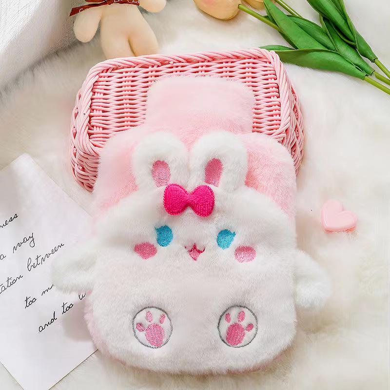 Cartoon Plush Hot Water Bottle & Hand Warmer - Removable, Washable, Cute Design for Students and Babies