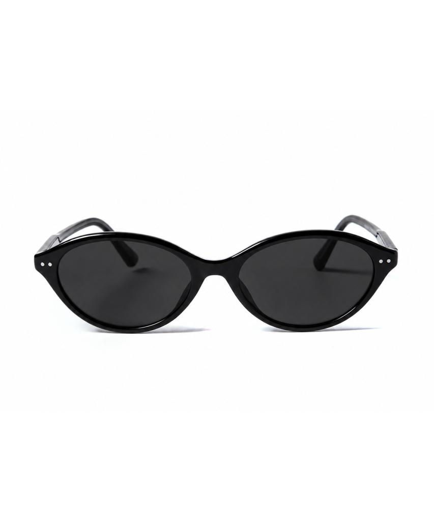Hangeul Ray Oval Flat Sunglasses Black