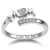 Exquisite Mom Rings Copper Color Caved Letter "I Love You Mom" Delicate Birthday Gift For Mother Fashion Women Jewelry
