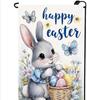 Happy Easter Garden Ags 12x18 Double Sided, Small Burlap Oral Buttery Eggs Bunny Garden Ag Easter Holiday Outdoor Ya IIC