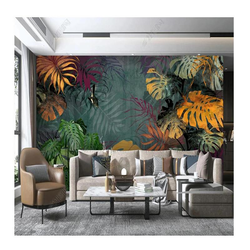 

Tropical Plant Wall Paper 3D Turtle Backed Bamboo Leaves Mural Wallpaper for Bedroom Walls 200 cm(W) x 140 cm(H)