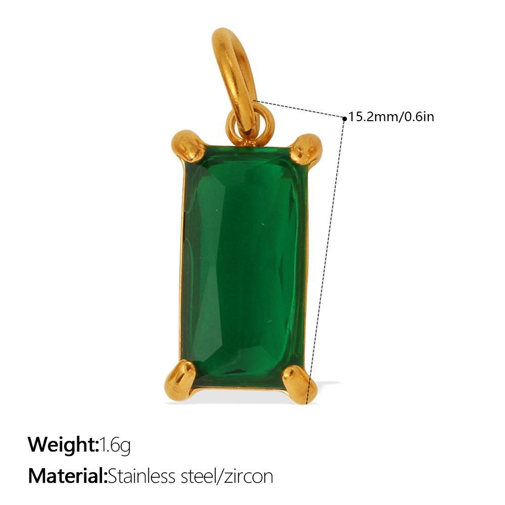 Yori 2Pcs Stainless Steel Gold PVD Plated Cubic Zirconia Pendant for DIY Necklace Bracelet Earring Jewelry Making Accessories