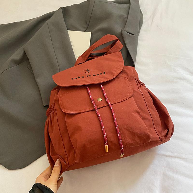 Casual Nylon Backpack for Women Summer New Trendy Fashion Preppy Style Backpack Large Capacity School Shoulder Bag CLE