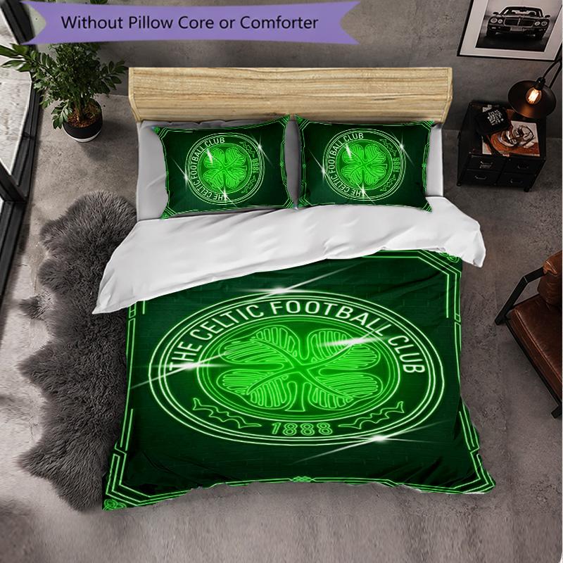 Celtic FC Themed Bedding 3Pcs Duvet Cover Set Decorative Bed Linen For Teen Room Home Decoration