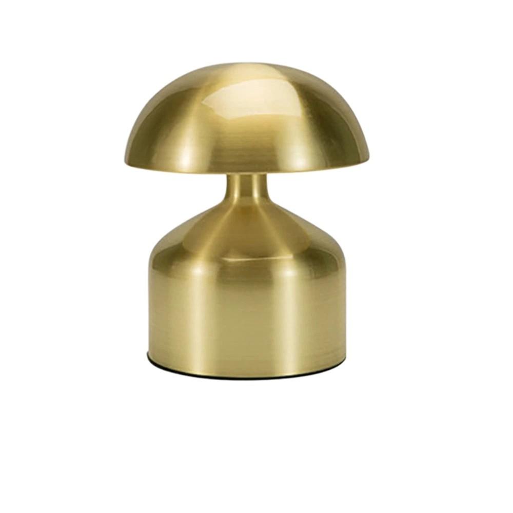 Metal Shade Mushroom Shape Table Lamp USB Rechargeable Reading Bedside Lamp  Hotel Room Use