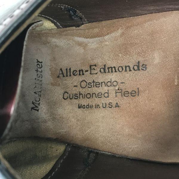 Vintage 80s-90s Allen Edmonds McAllister Full Brogue Wingtip Shoes Size 13AAA 27.0-28.5cm Burgundy(USED)