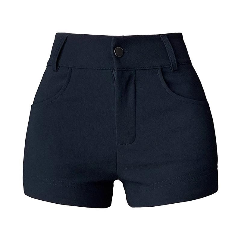 Women's Summer 2025 Black High-Waist A-Line Suit Shorts: Versatile, Slimming Casual Outerwear