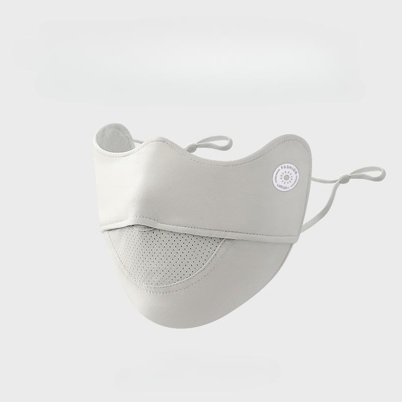 Ice Silk Sunscreen Mask, Female, Summer, Cool and Breathable, Eye Protection, UV Protection, Facial Contouring, Breathable Hole Mask
