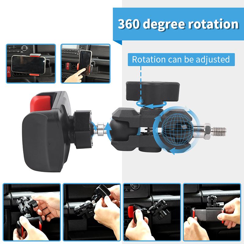 Car Co-pilot Handle Expand Phone Holder Mobile Phone Bracket GPS Phone Stand Bracket  Fit For Suzuki Jimny 2019 Up Car Interior Accessories