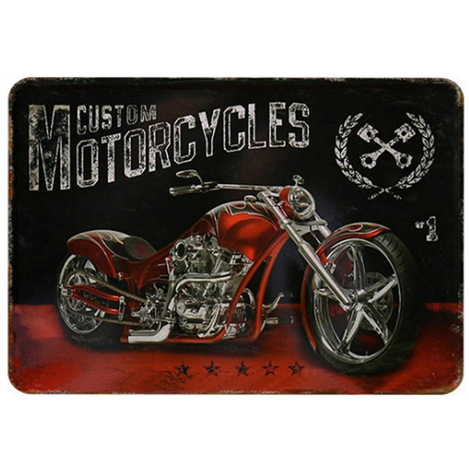 

HD Metal Tin Sign Vintage Classic Motorcycle Chopper Biker Poster Wall Decor for Garage Man Cave Bar Home Decoration 20x30cm（7.8x11.8inch）