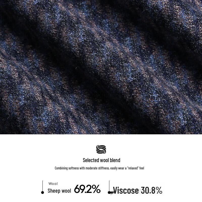 K-Boxing Men's Premium Houndstooth Wool Blend Short Jacket