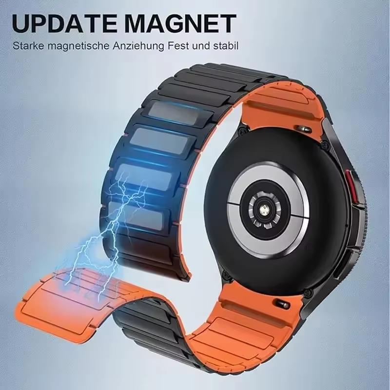 Silicone Strap for Samsung Galaxy Watch 7 6 5 4 FE 40/44mm 5 Pro Magnetic Band for Galaxy Watch 6 4 Classic 43mm/47mm/42mm/46mm