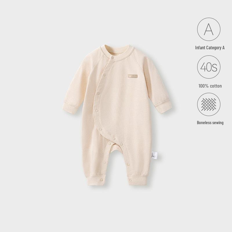 Unisex Pure Cotton Baby Long Sleeve Bodysuit for Spring & Autumn Outdoor Play