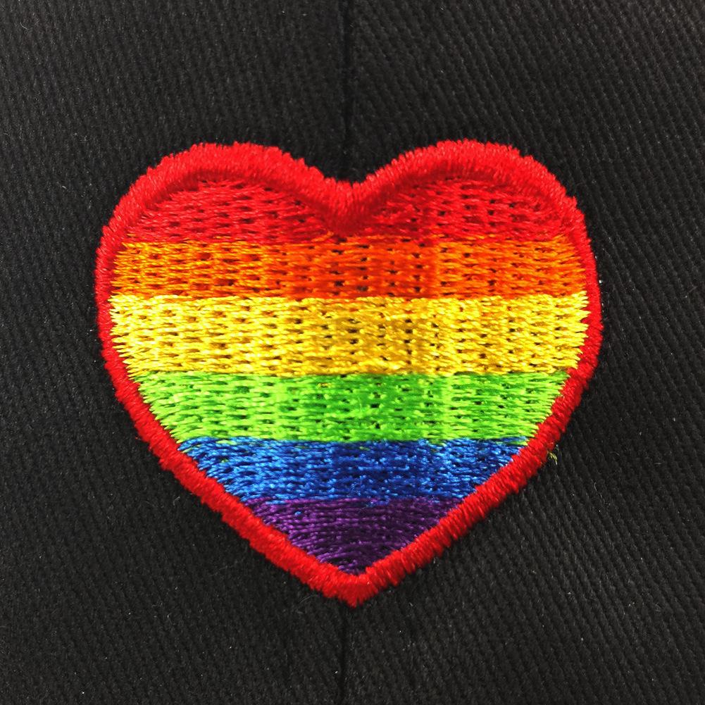 Rainbow Heart Embroidered Baseball Cap - Breathable Sun Protection Dad Hat for Outdoor Sports
