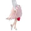 Gonna alla moda sexy da donna in rete a tinta unita, gonna a bolle irregolare in tulle elastico, vita quotidiana e vacanza