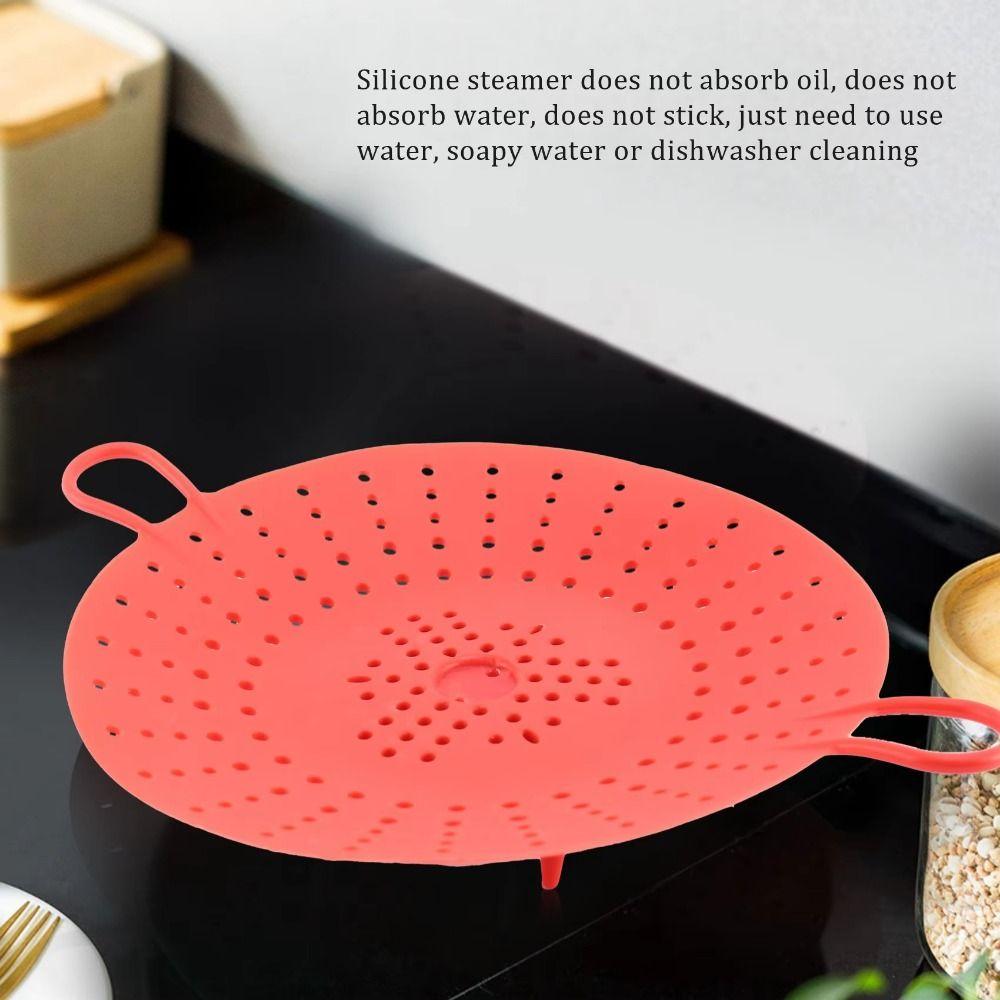 Non-Stick Silicone Steamer Basket Heat Resistant Dumpling Steamer  Steaming Vegetables