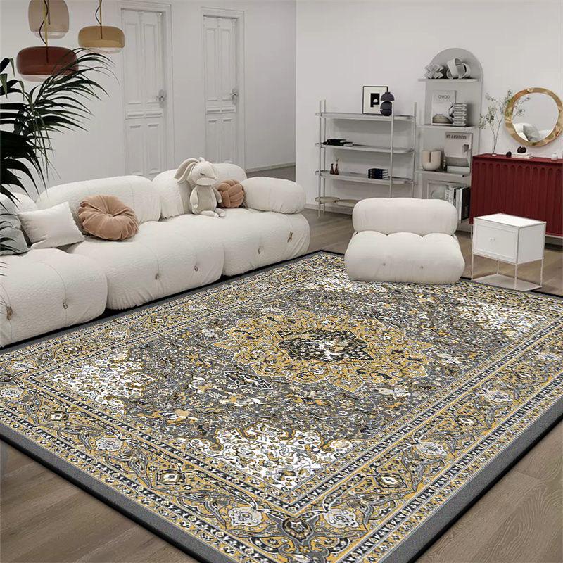 

Винтажный персидский ковер для гостиной Роскошное украшение Ковер большой площади Ковры для спальни и гостиной Нескользящий коврик для входной двери Моющийся 60*90cm