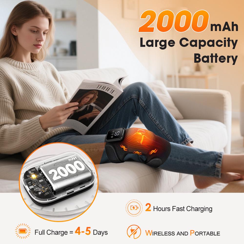 Rechargeable Heated Knee Massager with Vibration Therapy