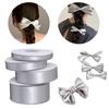 10Yards/roll Silver Ribbon Bow Decoration Silk Ribbon Wedding Party Decoration 1/1.5/2.5/3.8cm