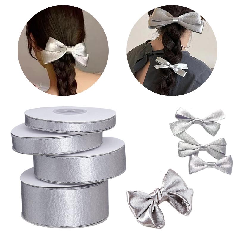 10Yards/roll Double Satin Ribbon DIY Hair Accessories Double Sided Flash Ribbon Bow Decoration 1/1.5/2.5/3.8cm