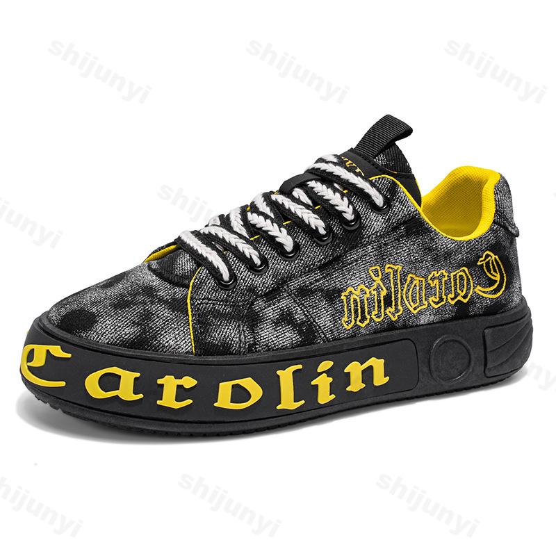 Fashion Fashion Trend Casual Thic Soled Canvas Men's Shoes 2025 New Autumn Low Top Comfortable Versatile Niche Non Slip Chunky sneakers