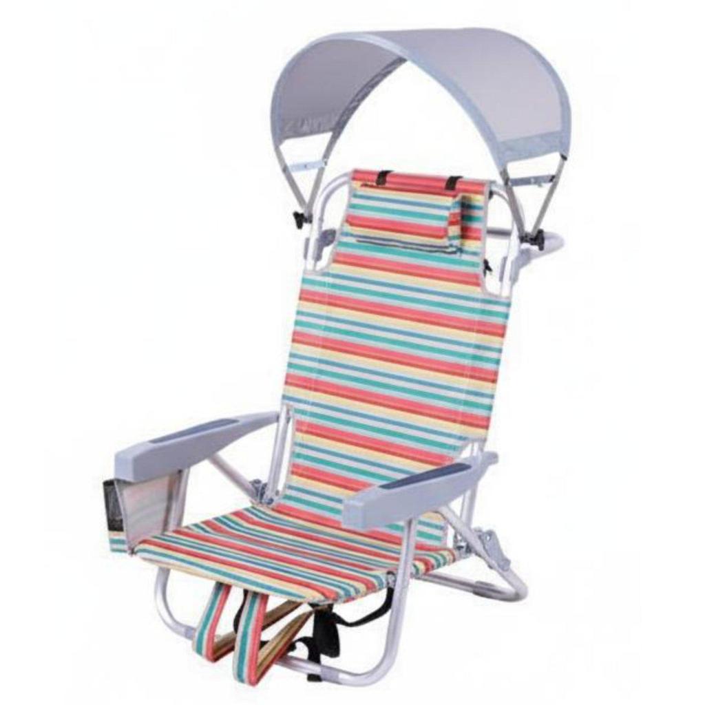 Beach Chair with Canopy Foldable Design Reclining