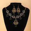 Bohemian Vintage Two - Piece Jewelry Set: Necklace and Earrings with Tassel Geometric Design
