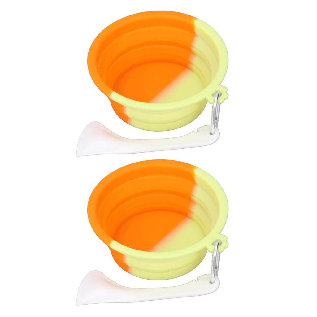 2 Stück Faltbarer Haustiernapf 380ml Silikon Tragbarer Futter-Wassernapf Reise-Napf für Hunde Katzen und