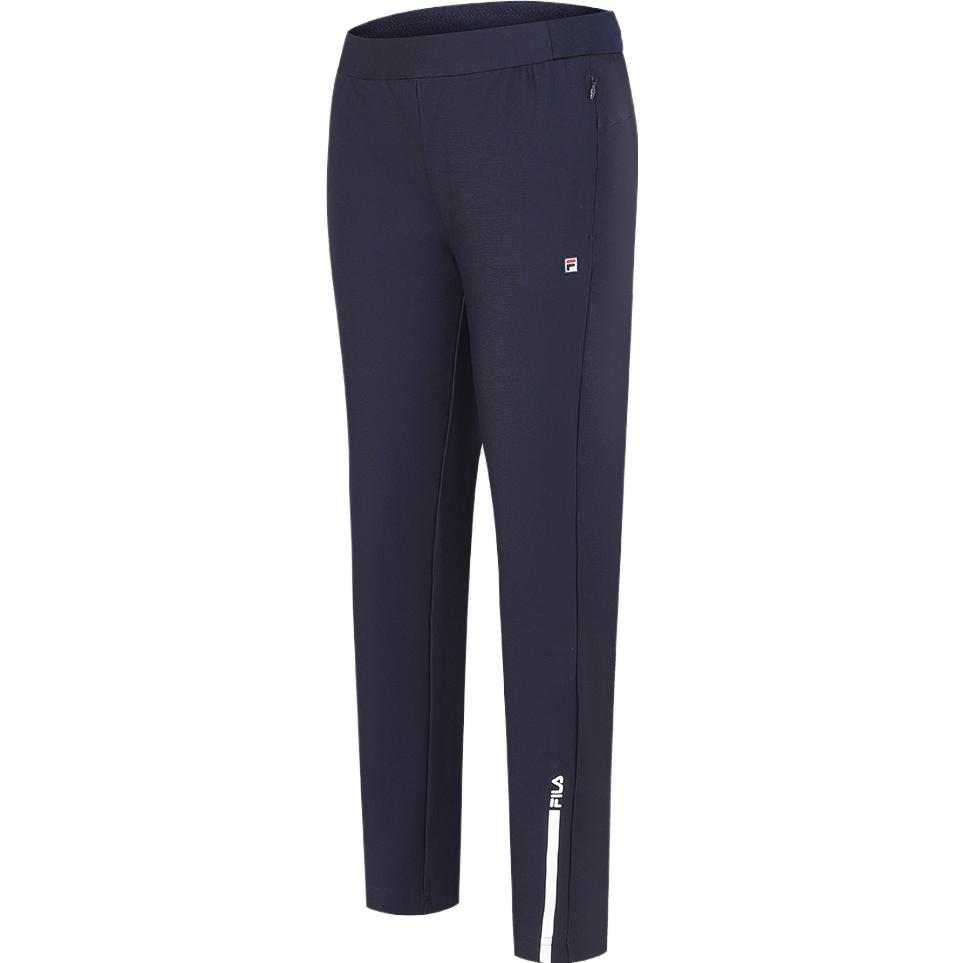 FILA 2023 Autumn New Knit Long Pants Basic Simple Tapered Tennis Retro Sports Pants Women bottoms Dark-Blue A11W333604F-NV