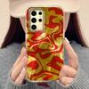Capa de Celular Feminina INS Moda Listras de Onda Leopardo para Samsung Galaxy S25 S24 S23 S22 S21 S20 FE Plus Ultra Capa Shell