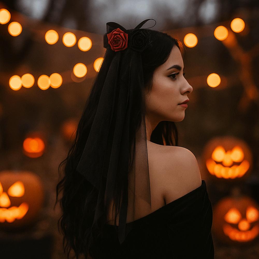 Breathable Halloween Hairpin Comfortable Hair Accessories Portable Gothic Head Veil  Outfits