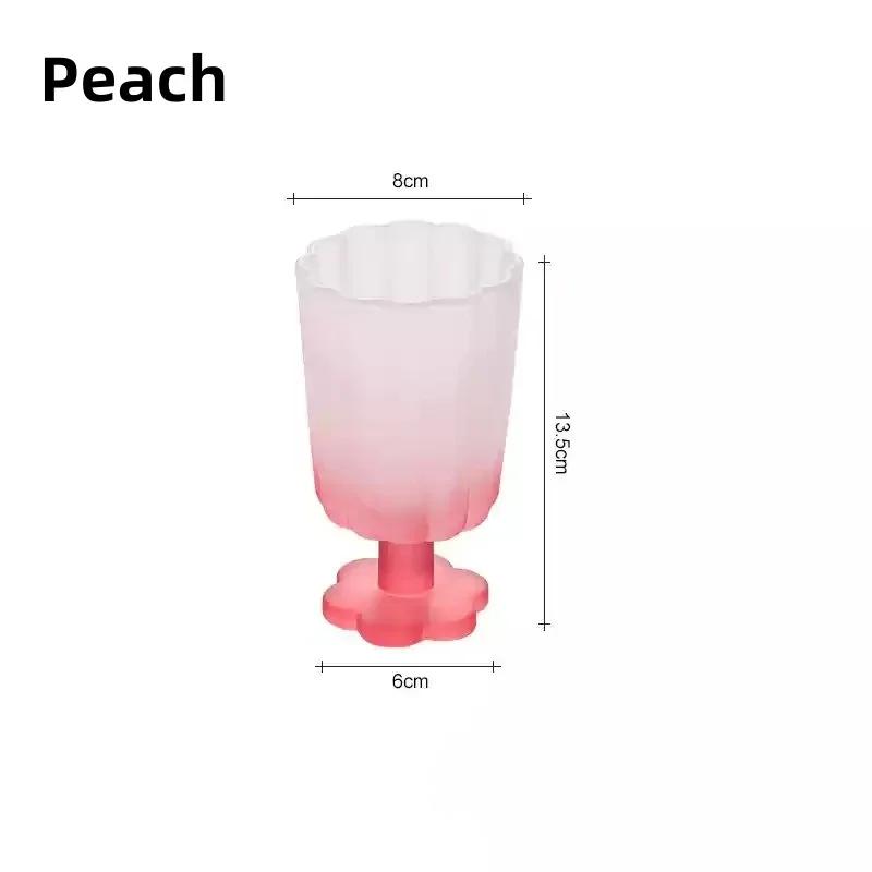 Flower Shaped Glass Cup Colourful Goblet Teacup Ice Cream Dessert Juice Wine Cup Home Bar Cafe Drinkware Gifts Desktop Decor