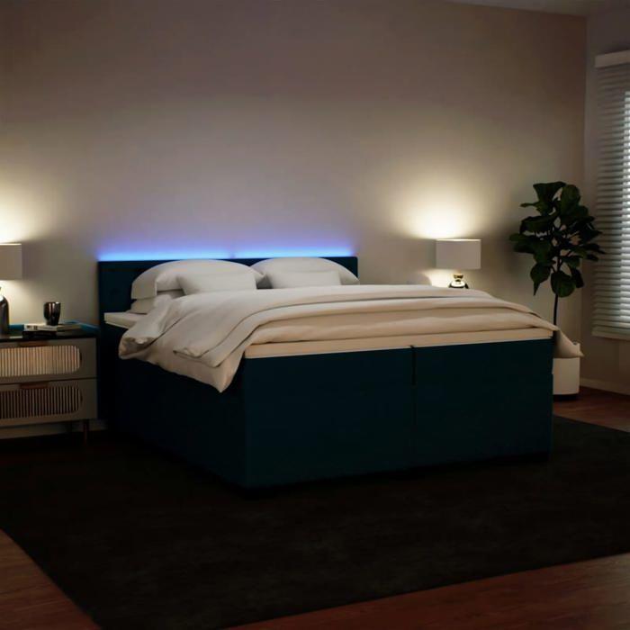 Maison Exclusive - Sommier à lattes de lit et matelas Bleu 200x200 cm velours