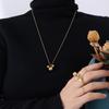 Korean Version Of Trendy Niche Cute Three-Dimensional Little Mouse Pendant Titanium Steel Necklace Sweater Chain Women'S Plated 18K Real Gold P458