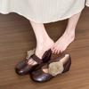 Fashion Rose Straight Strap Round Toe Mary Jane Shoes Are Versatile and Not Tired Foot Shallow Mouth Square Sole Ballet Single Shoes