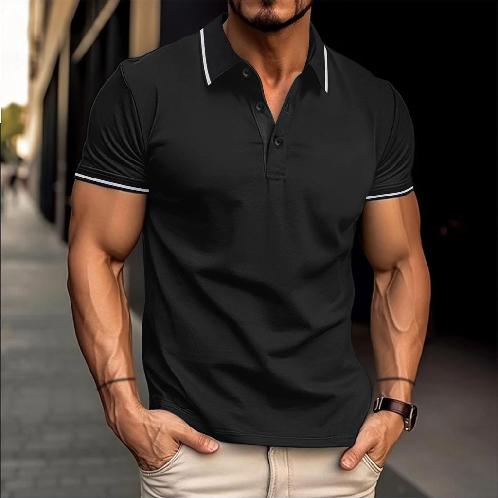 Cross-border men's clothing new lapel men's casual fashion short sleeves