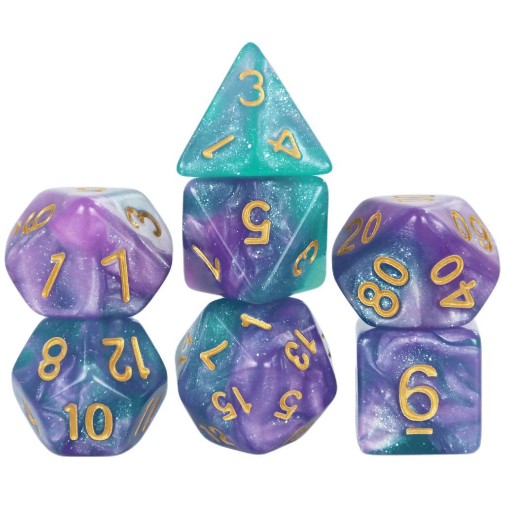 Würfelspiele Polyedrisches Würfelset Hohe Qualität Gemischtes Würfelset Mehrere Wunderbare Stile Mit Samtbeutel Für Dnd Spiel Rpg Brettspiel