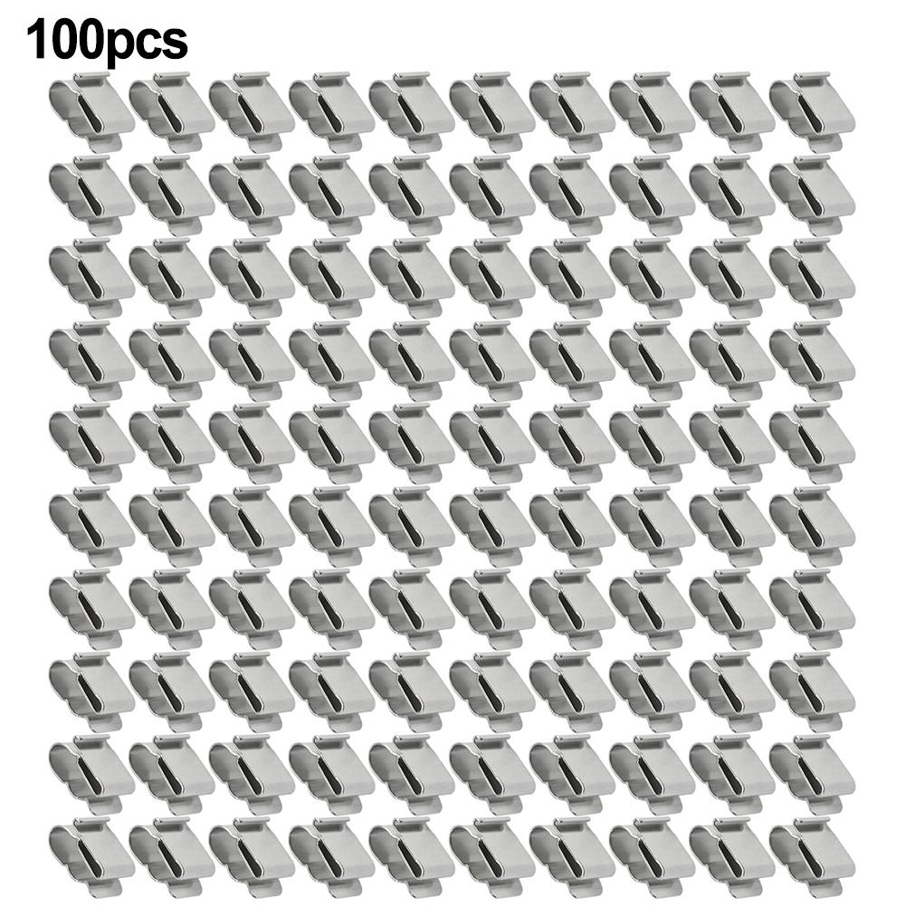 100 Pcs Stainless Steel Solar Panel Cable Clips For Home, Kayaks, Fishing Boats Wire Clip Set Wire Fastener Clamp Organizer