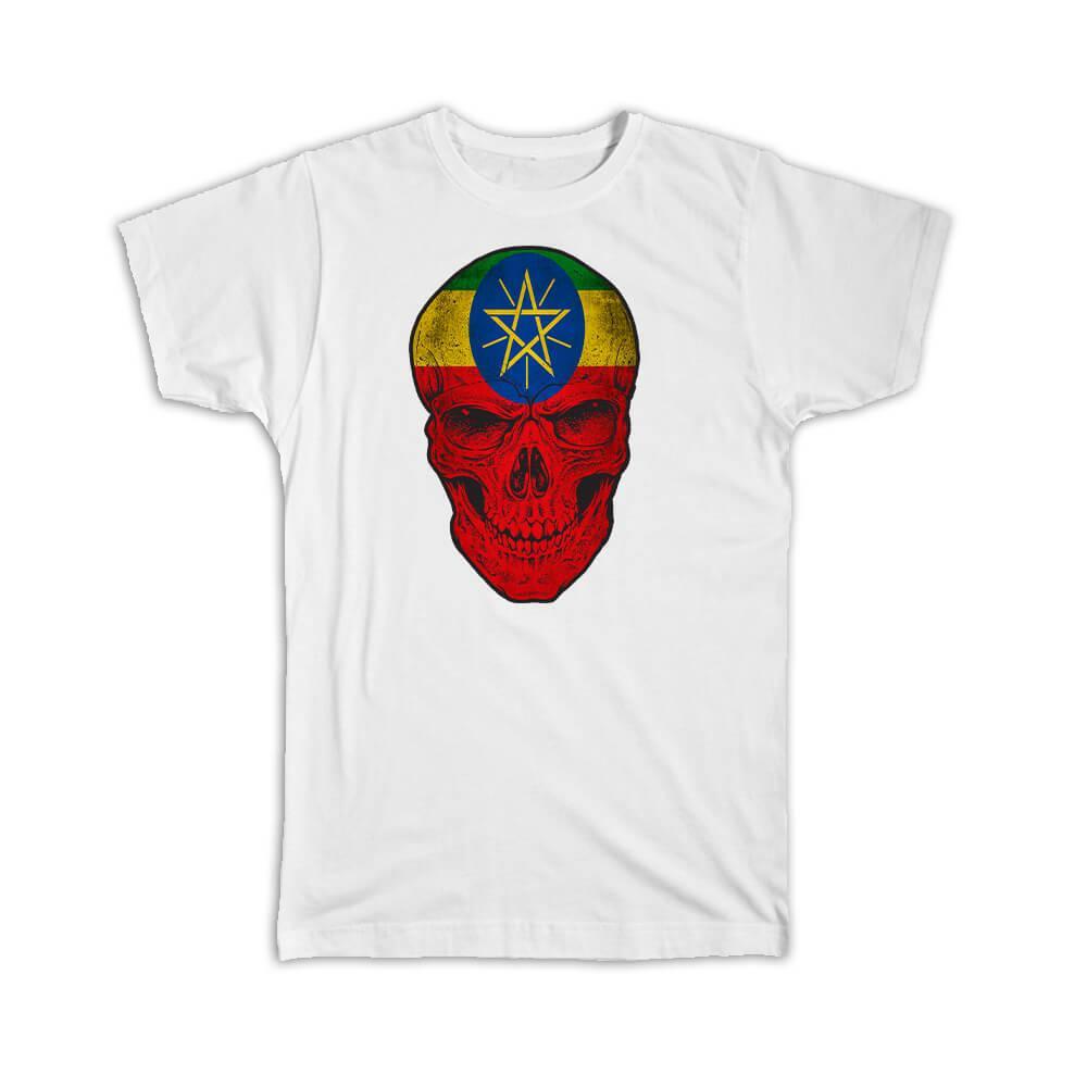 

Gift T-Shirt : Ethiopia Flag Skull Ethiopian National Colors S разноцветный