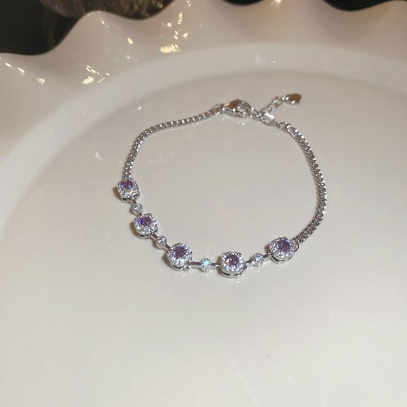 Zircon Flower Simple Niche Bracelet Light Luxury High Sense Fashion Versatile Bracelet Temperament Personalized Jewelry Women