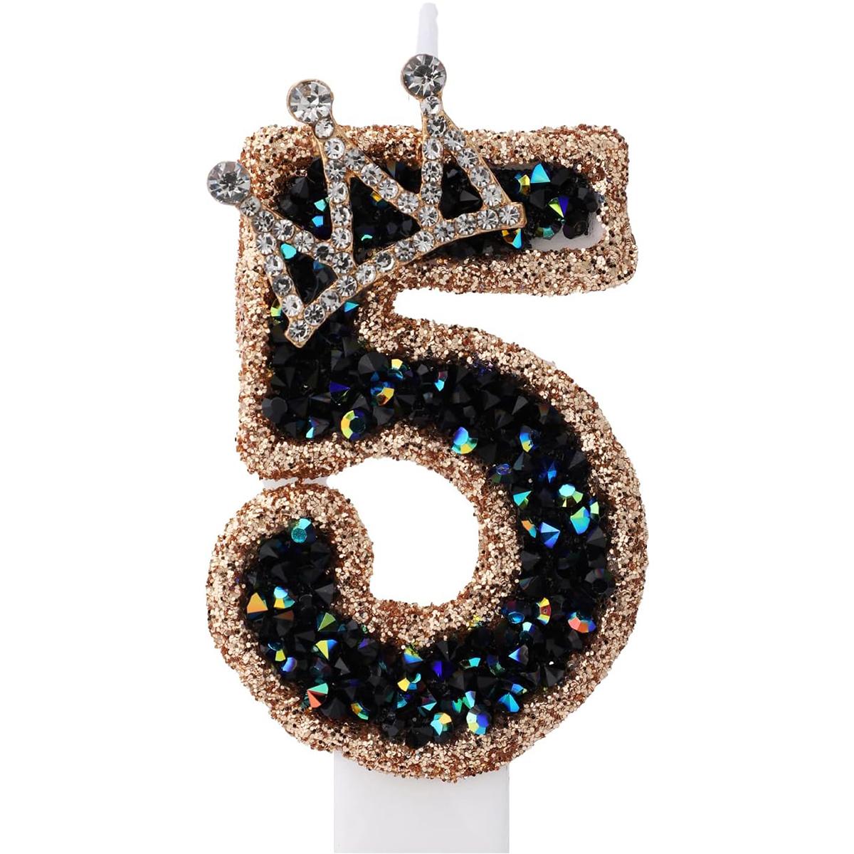 

3,15-дюймовые свечи-цифры в виде короны для тортов на день рождения, свечи для торта, бенгальские огни, топпер для торта для свадьбы, детского праздника, украшение для вечеринки