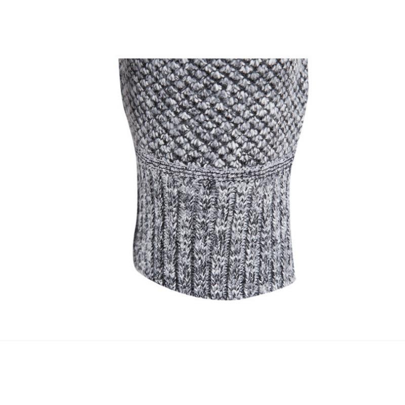 Men S Plus Size Fleece Half Zip High Neck Pullover Long Sleeve Knit Sweater