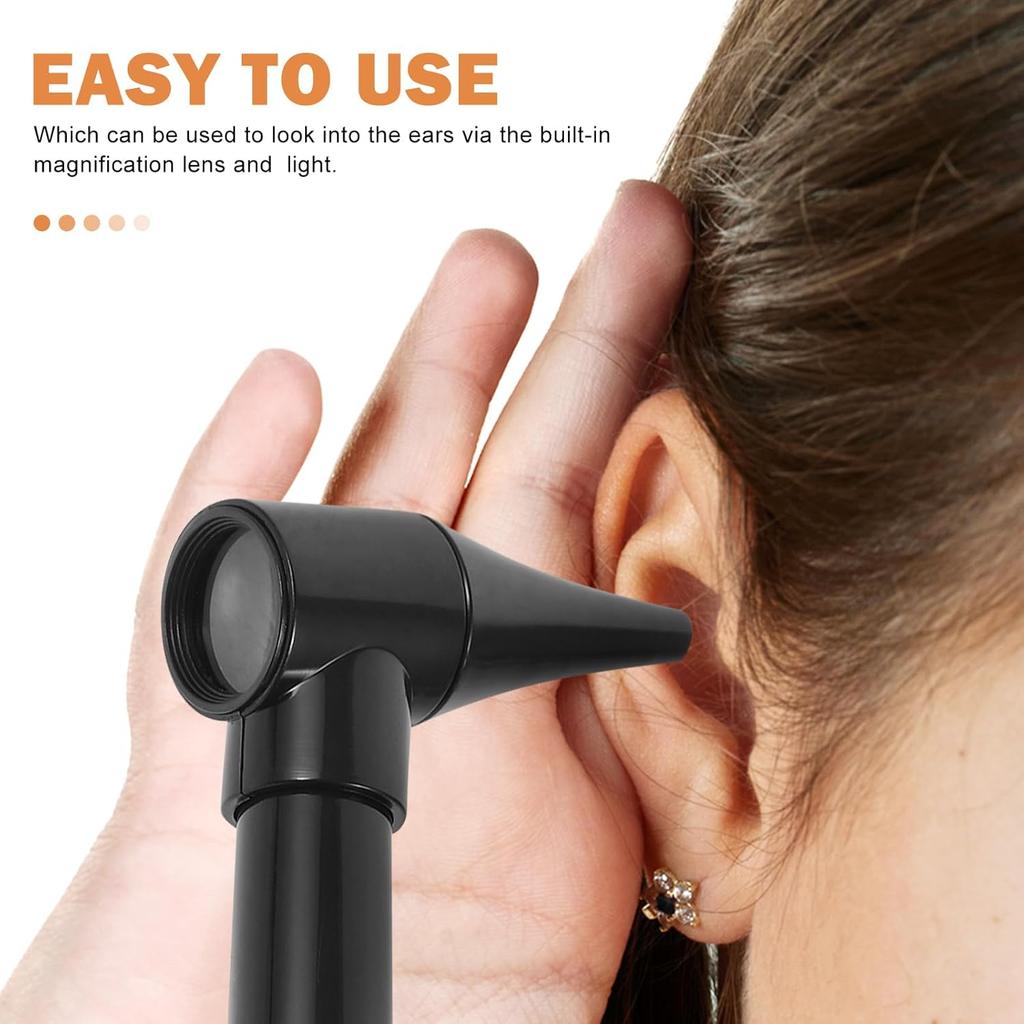 Healifty Medical Diagnostic Otoscope, Ear Care Ear Scope Magnifying Lens Clinical Penlight Flashlight Ear Care Set 2pcs