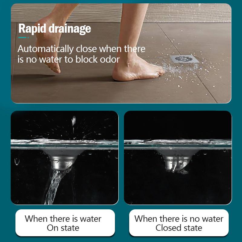 Stainless Steel Square Shower Floor Drain Detachable Odor Proof Bathroom Parts Accessories